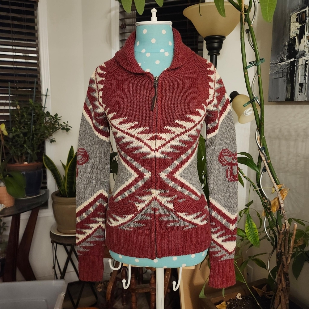 TNA Lambswool collared zipper sweater